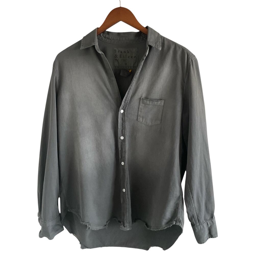 Frank & Eileen “Eileen” Famous Denim Shirt Distressed Button Up Gray Med